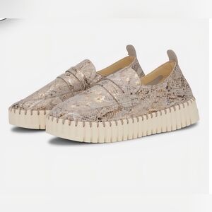 Ilse Jacobsen Hornbaek Tulip Snakeskin Platform Loafers